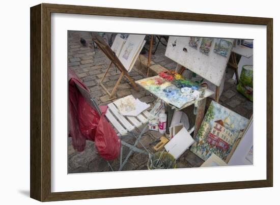 Monmartre Artist Working On Place du Tertre III-Cora Niele-Framed Giclee Print