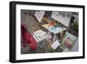 Monmartre Artist Working On Place du Tertre III-Cora Niele-Framed Giclee Print