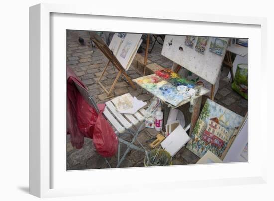 Monmartre Artist Working On Place du Tertre III-Cora Niele-Framed Giclee Print