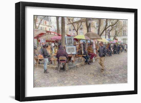 Monmartre Artist Working On Place du Tertre IV-Cora Niele-Framed Giclee Print