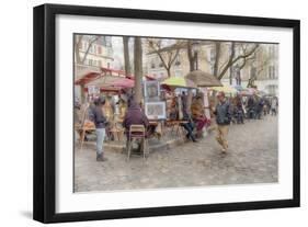 Monmartre Artist Working On Place du Tertre IV-Cora Niele-Framed Giclee Print