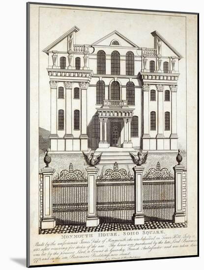 Monmouth House, Soho Square, published by N. Smith, Gt Mays Buildings, 11th January 1791-null-Mounted Giclee Print