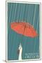 Monmouth, Oregon - Umbrella-Lantern Press-Mounted Art Print