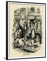 'Monmouth Street, Soho, an illustration by G. Cruikshank for Dickens' Sketches by Boz. ', (1938)-George Cruikshank-Framed Premium Giclee Print