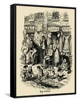 'Monmouth Street, Soho, an illustration by G. Cruikshank for Dickens' Sketches by Boz. ', (1938)-George Cruikshank-Framed Stretched Canvas