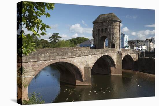 Monnow Bridge and Gate over the River Monnow, Monmouth, Monmouthshire, Wales, UK-Stuart Black-Stretched Canvas