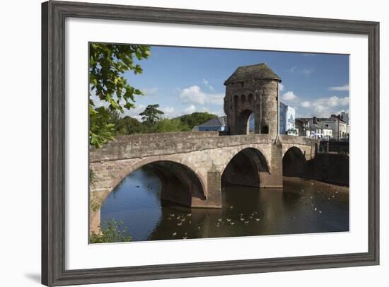 Monnow Bridge and Gate over the River Monnow, Monmouth, Monmouthshire, Wales, UK-Stuart Black-Framed Photographic Print