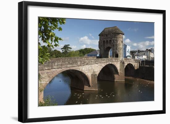 Monnow Bridge and Gate over the River Monnow, Monmouth, Monmouthshire, Wales, UK-Stuart Black-Framed Photographic Print