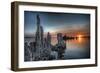 Mono Lake, California: Tufa's Rising from the Water During a Glowing Sunrise-Brad Beck-Framed Photographic Print