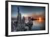 Mono Lake, California: Tufa's Rising from the Water During a Glowing Sunrise-Brad Beck-Framed Photographic Print