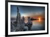 Mono Lake, California: Tufa's Rising from the Water During a Glowing Sunrise-Brad Beck-Framed Photographic Print