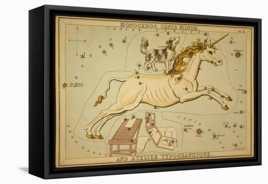 Monoceros and Canis Minor Constellations, 1825-Science Source-Framed Stretched Canvas