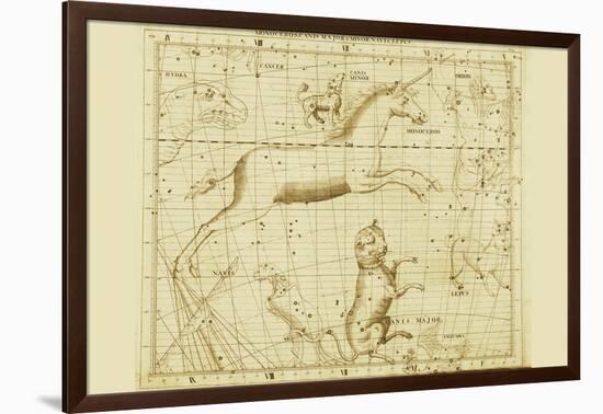 Monoceros Canis Major and Minor Navis Lepus-Sir John Flamsteed-Framed Art Print