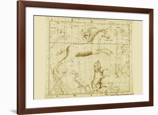 Monoceros Canis Major and Minor Navis Lepus-Sir John Flamsteed-Framed Premium Giclee Print