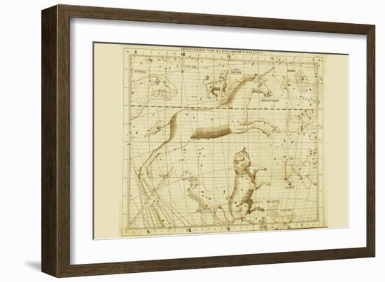 Monoceros Canis Major and Minor Navis Lepus-Sir John Flamsteed-Framed Art Print