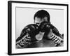 Monochromatic Image of a Boxer Drinking Water-null-Framed Photographic Print