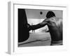 Monochromatic Image of a Boxer Working Out-null-Framed Premium Photographic Print