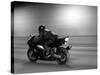 Monochromatic Image of a Motorcycle Rider-null-Stretched Canvas