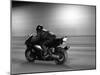Monochromatic Image of a Motorcycle Rider-null-Mounted Photographic Print