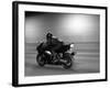 Monochromatic Image of a Motorcycle Rider-null-Framed Photographic Print