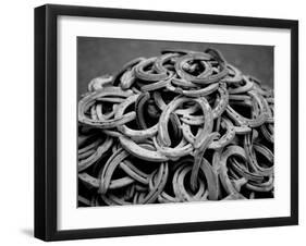 Monochromatic Image of a Pile of Horseshoes-null-Framed Photographic Print