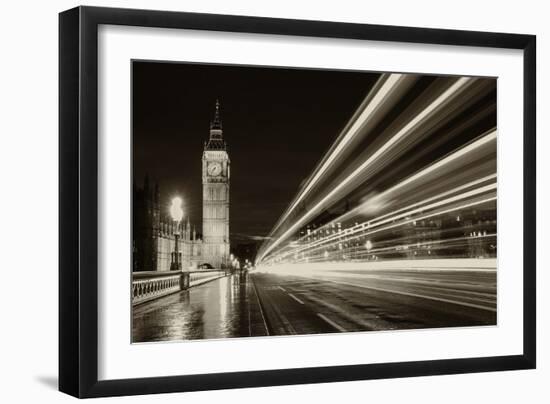 Monochrome Big Ben London-aslysun-Framed Photographic Print