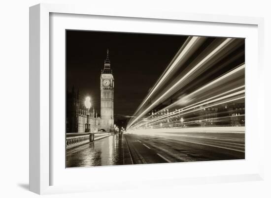Monochrome Big Ben London-aslysun-Framed Photographic Print