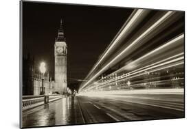 Monochrome Big Ben London-aslysun-Mounted Photographic Print