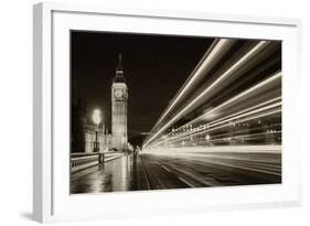 Monochrome Big Ben London-aslysun-Framed Photographic Print