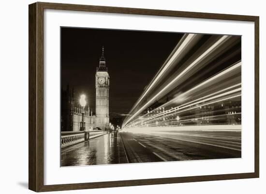 Monochrome Big Ben London-aslysun-Framed Photographic Print