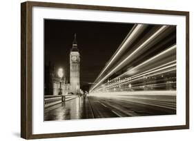 Monochrome Big Ben London-aslysun-Framed Photographic Print