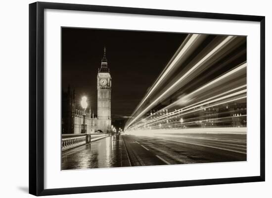 Monochrome Big Ben London-aslysun-Framed Photographic Print