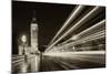 Monochrome Big Ben London-aslysun-Mounted Photographic Print