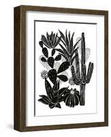 Monochrome Cacti-Myriam Tebbakha-Framed Art Print