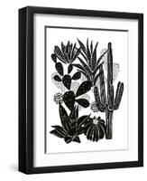 Monochrome Cacti-Myriam Tebbakha-Framed Art Print