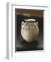 Monochrome Earthenware Pot Decorated with Geometric Patterns-null-Framed Giclee Print