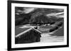 Monochrome Image of an Alpine Mountain Cabin in a Winter Landsca-Sabine Jacobs-Framed Photographic Print