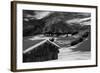 Monochrome Image of an Alpine Mountain Cabin in a Winter Landsca-Sabine Jacobs-Framed Photographic Print