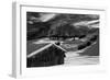 Monochrome Image of an Alpine Mountain Cabin in a Winter Landsca-Sabine Jacobs-Framed Photographic Print