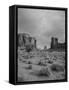 Monochrome Monument Valley-Bethany Young-Framed Stretched Canvas