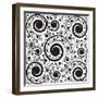 Monochrome Pattern of Curls-tottoro-Framed Art Print