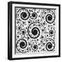 Monochrome Pattern of Curls-tottoro-Framed Art Print