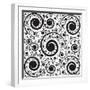 Monochrome Pattern of Curls-tottoro-Framed Art Print