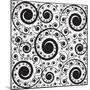 Monochrome Pattern of Curls-tottoro-Mounted Art Print