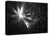 Monochrome Perspective Distorted Grid Fractal Design-R.T. Wohlstadter-Stretched Canvas