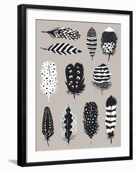 Monochrome Plume II-Sandra Jacobs-Framed Giclee Print