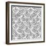 Monochrome Scallop Scales-Sharon Turner-Framed Art Print