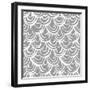 Monochrome Scallop Scales-Sharon Turner-Framed Art Print