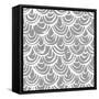 Monochrome Scallop Scales-Sharon Turner-Framed Stretched Canvas