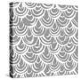 Monochrome Scallop Scales-Sharon Turner-Stretched Canvas